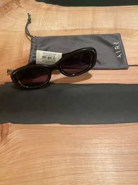 AIRE Black Cat-Eye Sunglasses with Dark Lenses